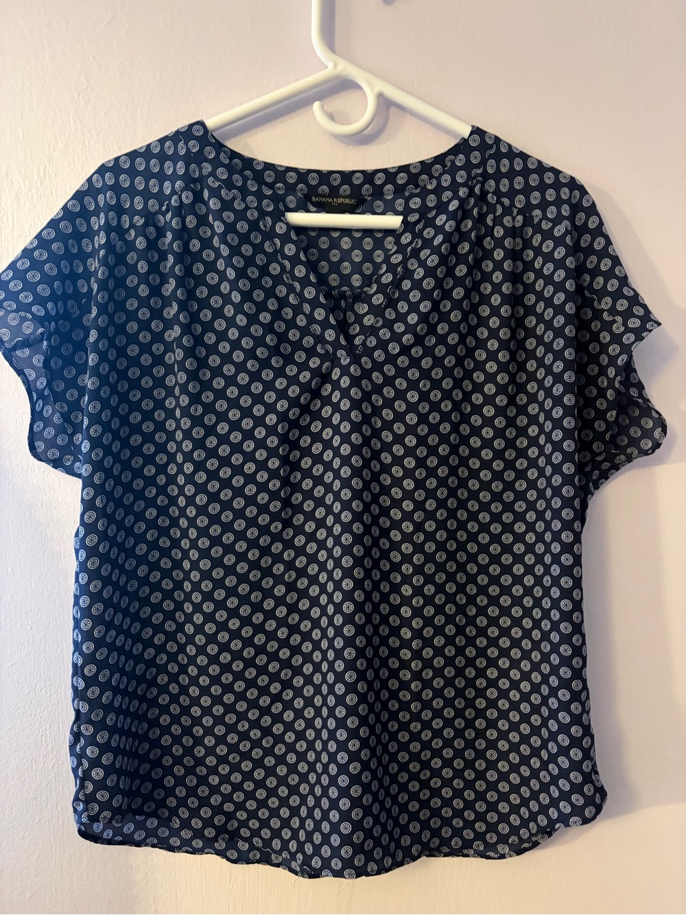 Banana Republic Navy Short Sleeve Blouse